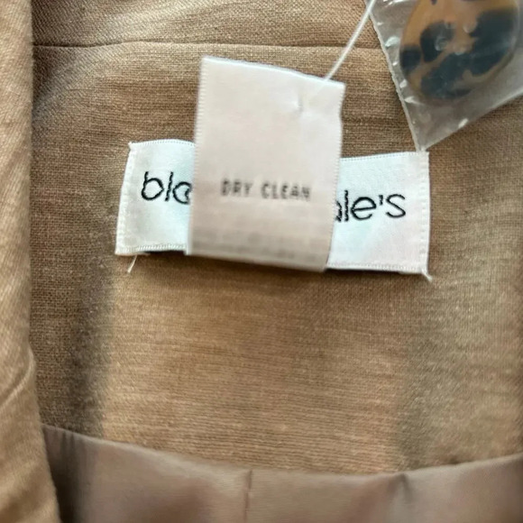Bloomingdale’s  NWT cocoa brown linen blend one button lined blazer size 8 - Picture 10 of 13